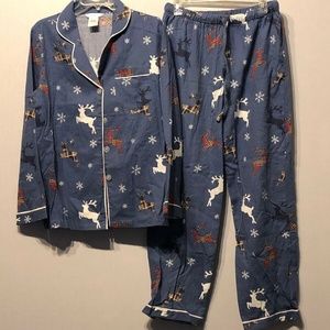 the company store Pj 2 Pc Sz M Reindeer Christmas